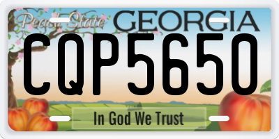 GA license plate CQP5650