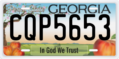 GA license plate CQP5653