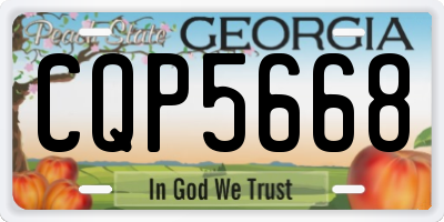 GA license plate CQP5668