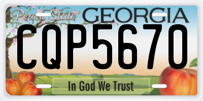 GA license plate CQP5670