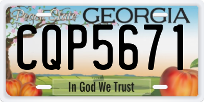 GA license plate CQP5671