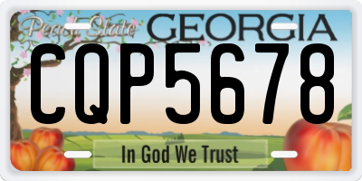 GA license plate CQP5678