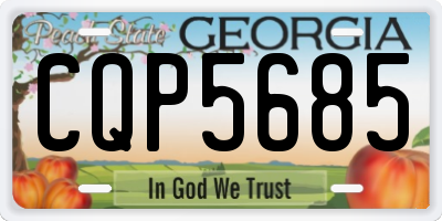GA license plate CQP5685