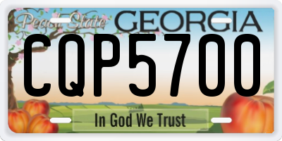 GA license plate CQP5700