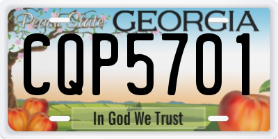 GA license plate CQP5701