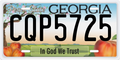 GA license plate CQP5725