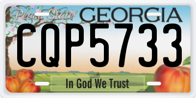 GA license plate CQP5733