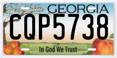 GA license plate CQP5738