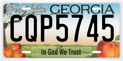 GA license plate CQP5745