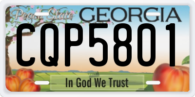 GA license plate CQP5801