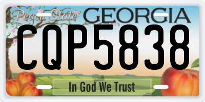 GA license plate CQP5838