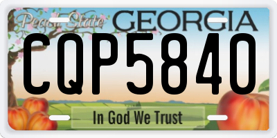 GA license plate CQP5840