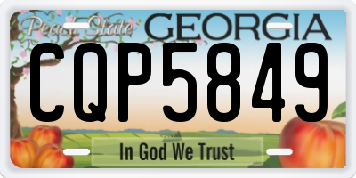 GA license plate CQP5849