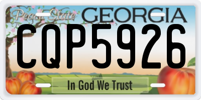 GA license plate CQP5926