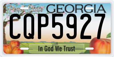 GA license plate CQP5927