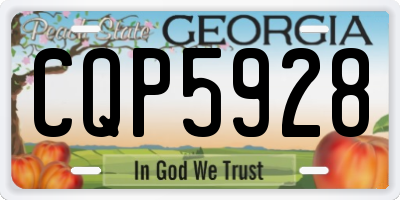 GA license plate CQP5928