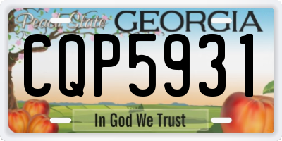 GA license plate CQP5931