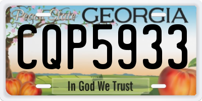 GA license plate CQP5933