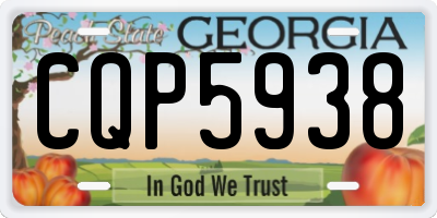 GA license plate CQP5938