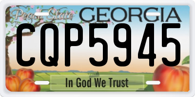 GA license plate CQP5945