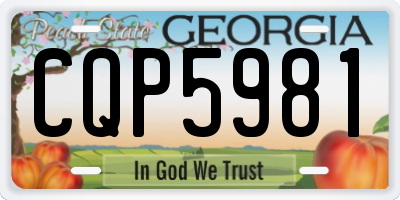 GA license plate CQP5981