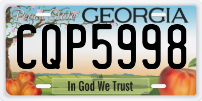 GA license plate CQP5998