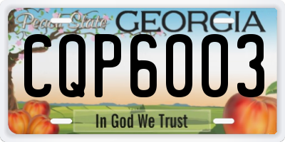 GA license plate CQP6003