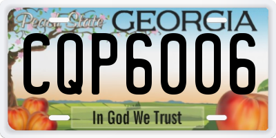 GA license plate CQP6006