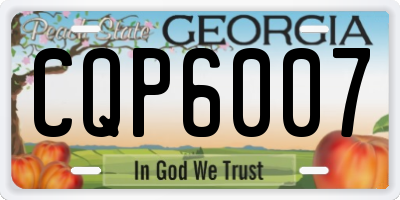 GA license plate CQP6007