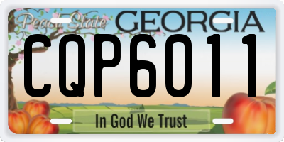 GA license plate CQP6011
