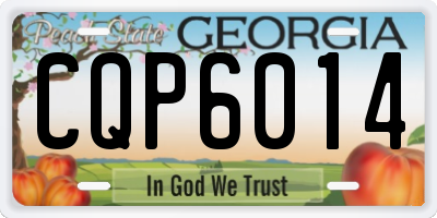 GA license plate CQP6014
