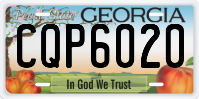 GA license plate CQP6020
