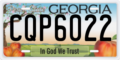 GA license plate CQP6022