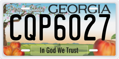 GA license plate CQP6027