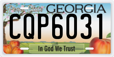 GA license plate CQP6031