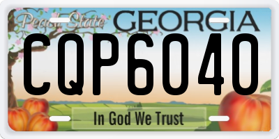 GA license plate CQP6040
