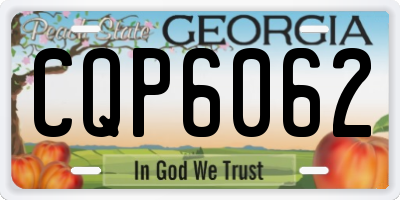 GA license plate CQP6062