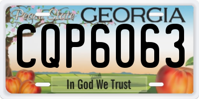 GA license plate CQP6063