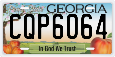 GA license plate CQP6064