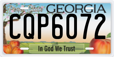 GA license plate CQP6072