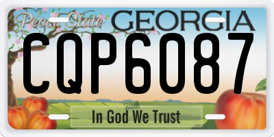 GA license plate CQP6087