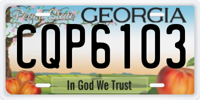 GA license plate CQP6103
