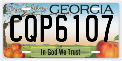 GA license plate CQP6107
