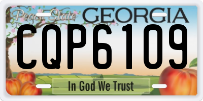 GA license plate CQP6109