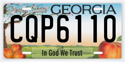 GA license plate CQP6110