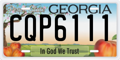 GA license plate CQP6111