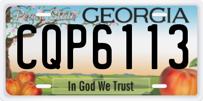 GA license plate CQP6113