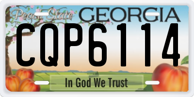 GA license plate CQP6114