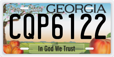 GA license plate CQP6122