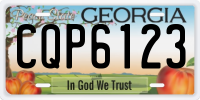 GA license plate CQP6123